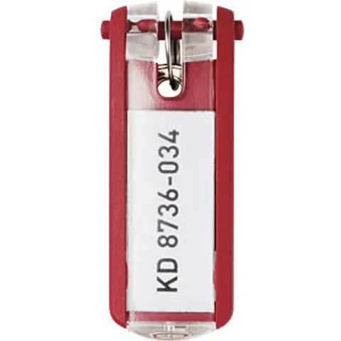 Durable Key Clips Organisational Label Hooks 6 Pack Red – image 2
