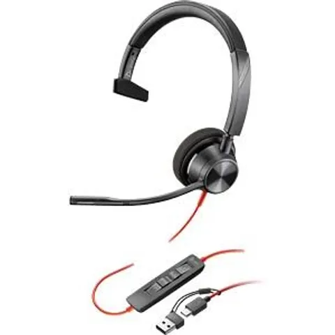 POLY Blackwire 3310 Monaural Wired USB-C Mono Headset - Black – image 2
