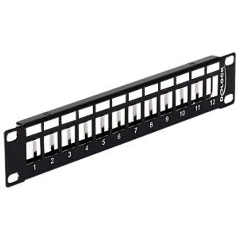"DELOCK 43326 - 10"" Keystone Patch Panel 12 Port metal black" – image 2