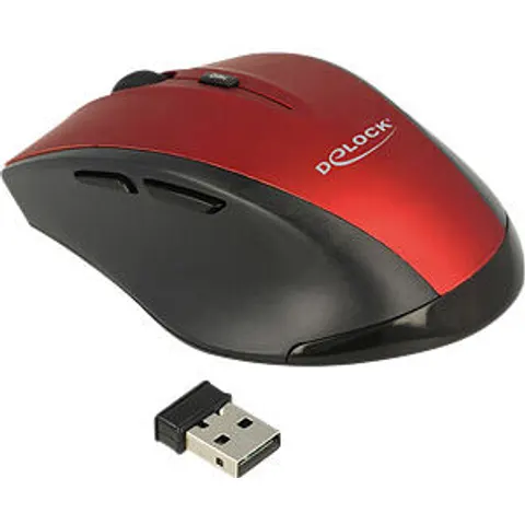 DELOCK 12493 - Wireless mouse black/red – image 2