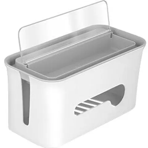 DELOCK 18290 - Cable management box with storage compartment white / gray – image 2