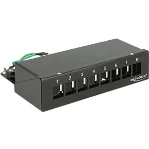 DELOCK 43338 - Keystone patch panel, 8 port, desktop, black – image 2