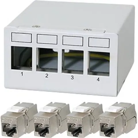 LogiLink Patch panel 4 port with 4 Cat.6A Keystone modules – image 2