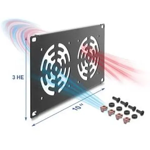 "DELOCK 67433 - 10"" rack panel, 3 U, for 3 fans, dark gray" – image 2