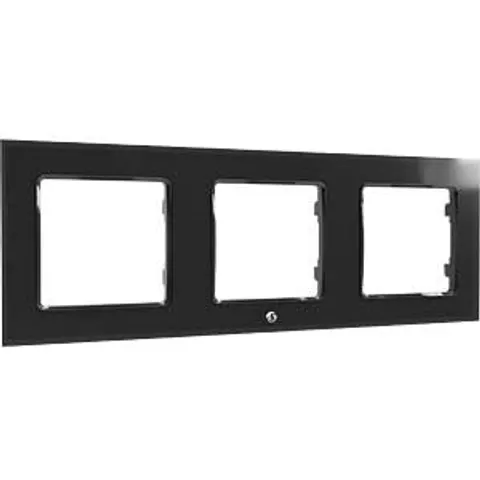 SHELLY WF3 B - Shelly wall pushbutton frame, black, 3-gang – image 2