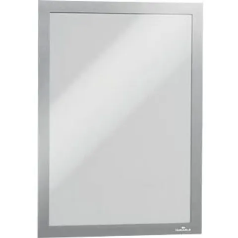 Durable DURAFRAME Self Adhesive Magnetic Signage Frame 2 Pack A4 Silver – image 2