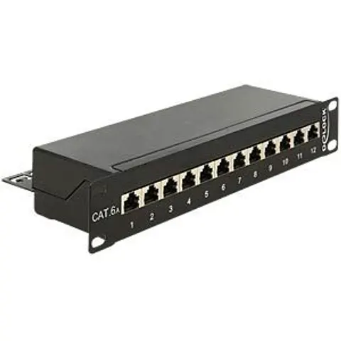 "DELOCK 43310 - 10"" Patch Panel 12 Port Cat.6A black" – image 2