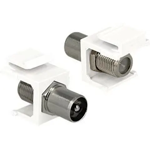 DELOCK 86362 - Keystone module IEC plug > F jack, white – image 2