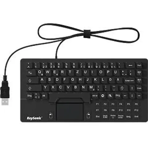 KEYSONIC 28096 - Keyboard, USB, silicone, IP68, touchpad, black – image 2