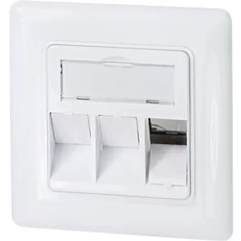 LogiLink Keystone Faceplate for 3 modules. German type. pure white – image 2