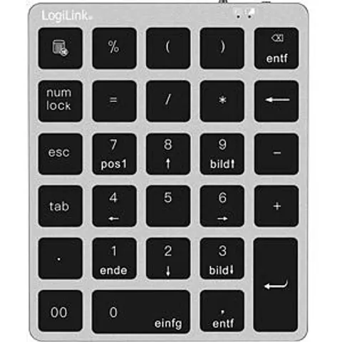 LogiLink ID0212 numeric keypad Laptop/PC Bluetooth Grey – image 2