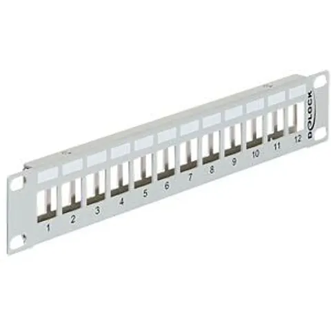 "DELOCK 43327 - 10"" Keystone Patch Panel 12 Port metal grey" – image 2