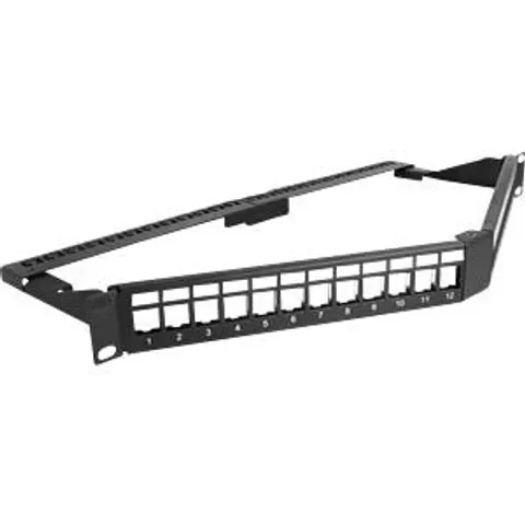"DELOCK 66976 - 19"" Keystone Patchpanel, 24 Port, 1 U, angled, black" – image 2