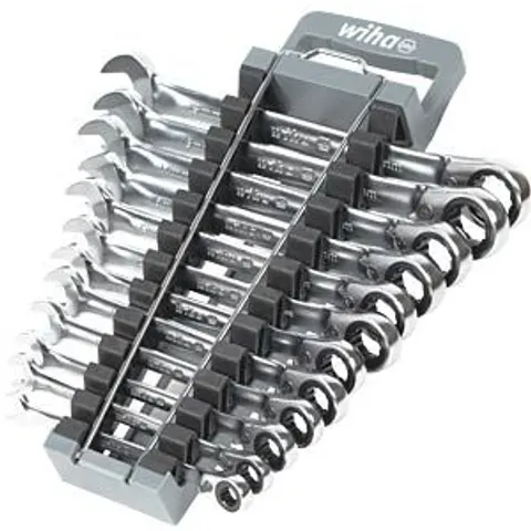 WIHA 44661 - Switchable ring ratchet spanner set, width 8-19, 13 pieces – image 2