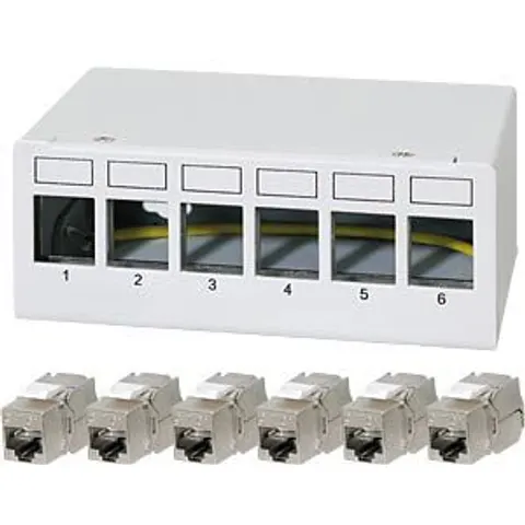 LogiLink Patch panel 6 port with 6 Cat.6A Keystone modules – image 2