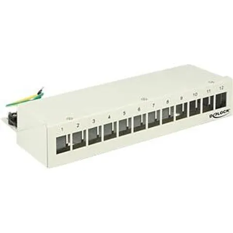 DELOCK 43335 - Keystone patch panel, 12 port, desktop, gray – image 2
