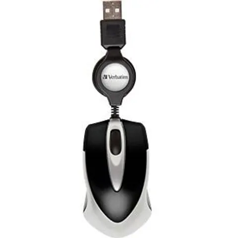VERBATIM 49020 - Wired mouse, with retractable cable, USB, black – image 2