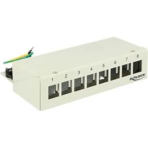 DELOCK 43336 - Keystone patch panel, 8 port, desktop, gray – image 2