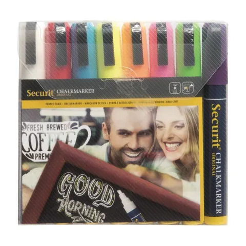Securit Chalkmaster 6mm Liquid Chalk Pens Assorted Colours (8 pack) – image 2