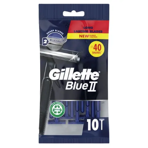 Gillette Blue II Fixed Head Disposable Razors - 10 Pcs – image 2