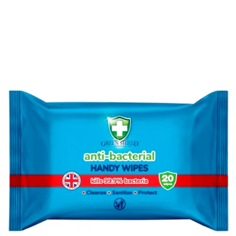 Green Shield Antibacterial Cleansing Wipes - 20 pcs (Data item) – image 2