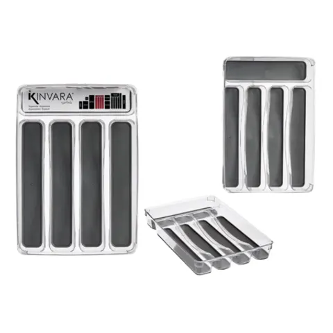 Kinvara Plastic/Silicone Drawer Divider - Transparent/Grey – image 2