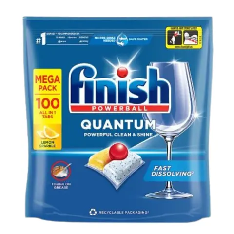 Finish Quantum All in 1 Lemon Dishwasher Tablets – 100 pcs – image 2