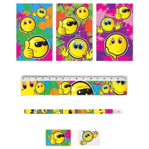 Fun Stationery Smiley Face Stationery Set – 5 Pcs – image 2