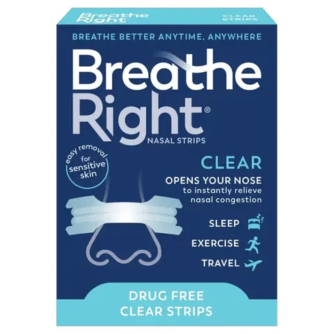 Breathe Right Nasal Strips CLEAR 10 LARGE – image 2