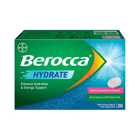 Berroca Hydrate Natural Grapefruit Flavour 20 Effervescent Tablets – image 2
