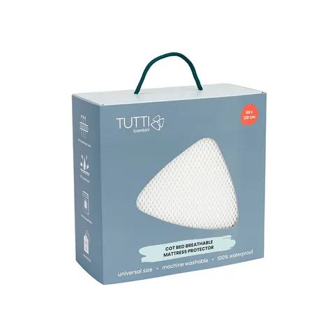 Tutti Bambini Cot/Cot Bed Breathable Mattress Topper Protector – White – image 2