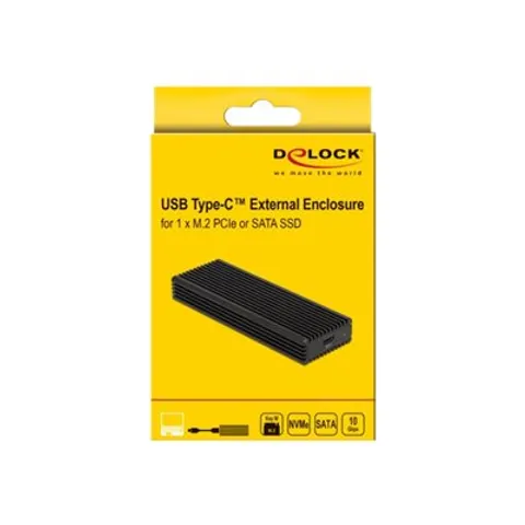 DELOCK Gehäuse USB Type-C M.2 NVMe PCIe SSD oder SATA SSD – Bild 2