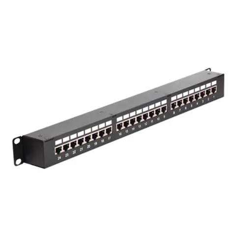 DELOCK 19" Patchpanel 24-Port Cat6 geschirmt schwarz – Bild 2