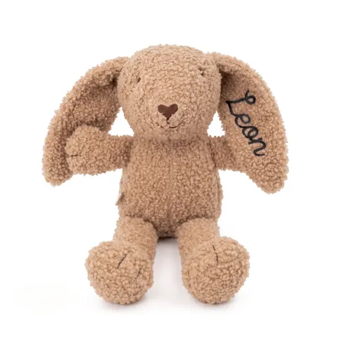 JOLLEIN Kuscheltier Hase Bouclé biscuit - mit Name – Bild 2