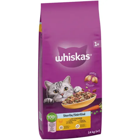 Whiskas 1+ Sterile com frango - 14 kg – imagen 2