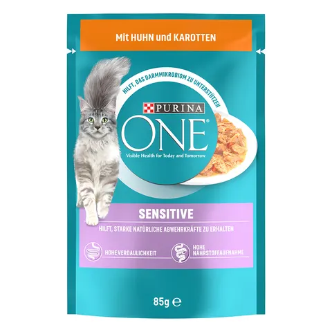 PURINA ONE Sensitive - Com frango e cenoura (13 x 85 g) – imagen 2
