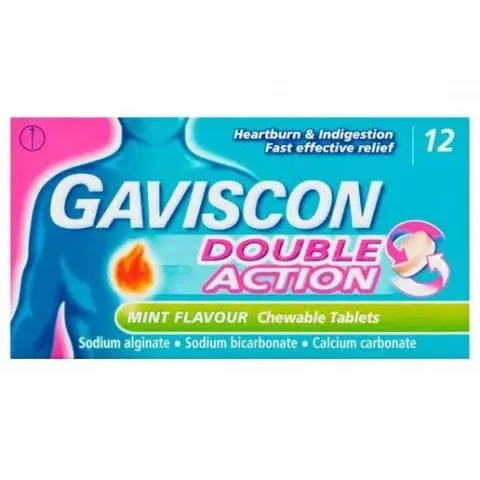 Gaviscon Double Action Chewable Tablets Mint - 12 Tablets – image 2