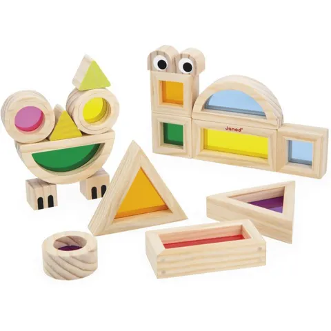 Janod Sensory Game Translucent Blocks activity toy 12m+ 12 pc – image 2