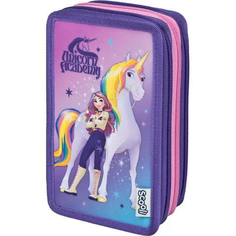 Federmäppchen SCOOLI "Tripledecker", Kinder, bunt (unicon academy), Polyester, Schreibgeräteetuis Federmäppchen unicon academy Einheitsgröße – Bild 2