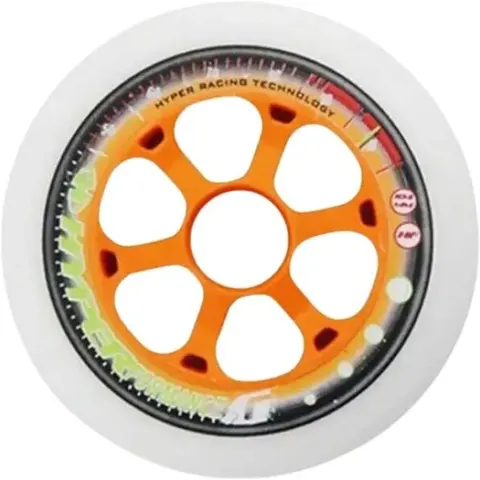 Inline Skate Wheels Hyper Performance +G 8-Pack (White - 85A) - White;Orange – image 2