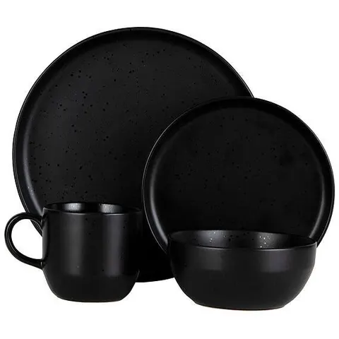 Barbary & Oak Luna 16 Piece Dinnerware Set Black – image 3