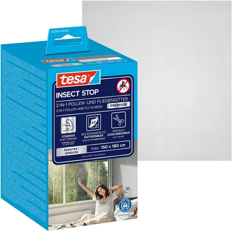 tesa Pollenschutz-Gitter 1.5m x 1.8m anthrazit – Bild 2