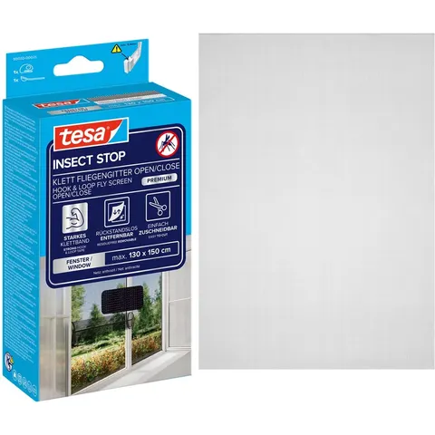 Fliegengitter-Gewebe TESA "Insect Stop Open/Close anthrazit", grau (gewebe: grau), B:130cm H:150cm, Insektenschutzgitter, Fliegengitter-Gewebe: grau B/H: 130cm – Bild 3