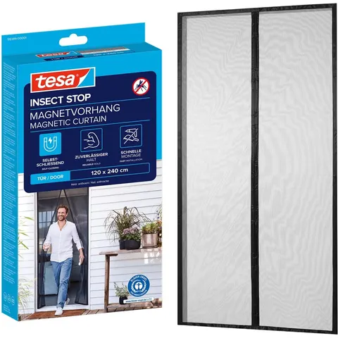 tesa Fliegengitter Insect Stop Magnetvorhang anthrazit 1,2 x 2,4 m – Bild 3