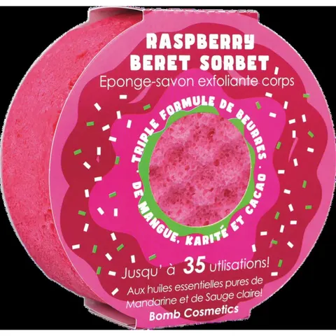 Bomb Cosmetics Raspberry Beret Sorbet Body Buffer Sponge – image 3