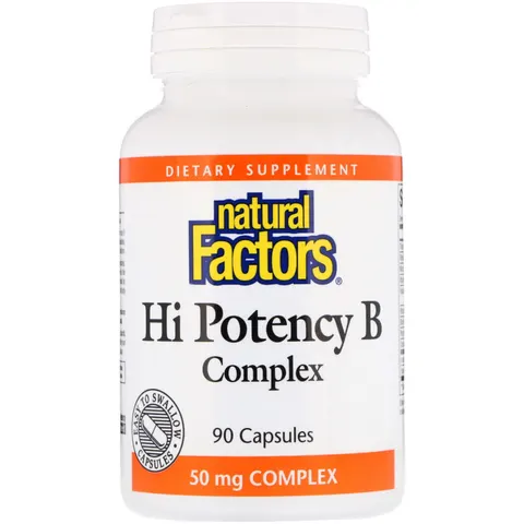 Natural Factors, Hi Potency B Complex, 90 Capsules – image 2