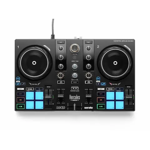 Hercules DJControl Inpulse 200 MK3. Headphone connectivity: 3.5 mm. Power supply type: USB. Width: 320 mm Depth: 195 mm Height: 49 mm. Cables included: USB – image 2