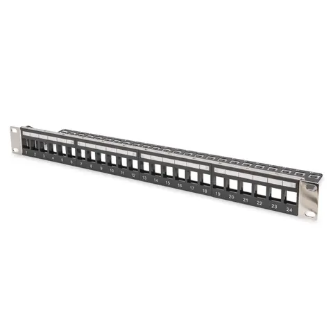 DIGITUS 19, Keystone Patch Panel, 24 Port, 1 HE, schwarz – Bild 2