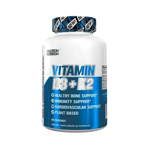 EVLution Nutrition, Vitamin D3+K2, 60 Veggie Capsules – image 2