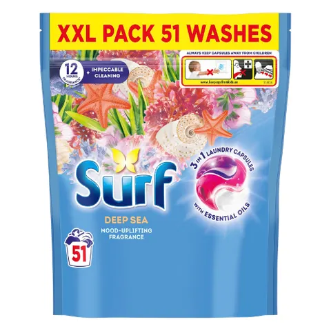 Surf 3-in-1 Deep Sea Laundry Detergent Capsules - 51 Pcs – image 3